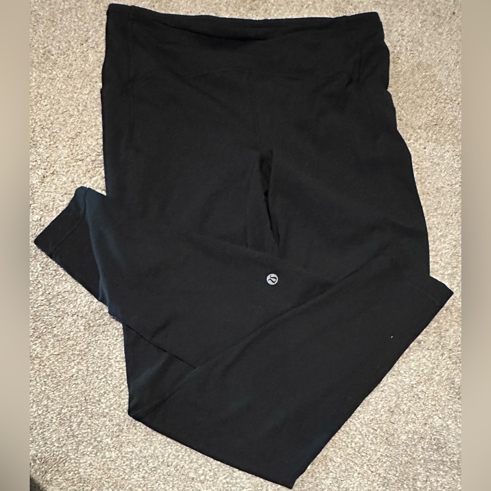 Lululemon size 12 women’s black leggings high rise full length with reflectors